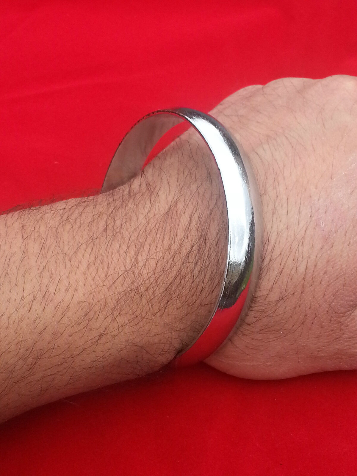 UNISEX Stunning Punjabi Polished Iron Sikh Singh Chunky Plain Kara Bracelet M4