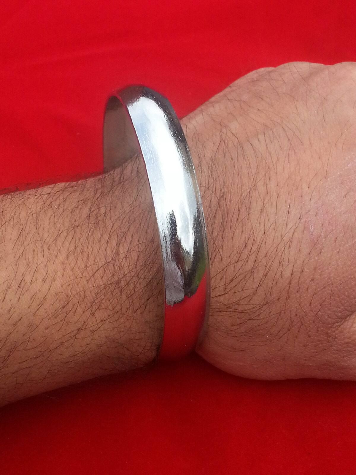 UNISEX Stunning Punjabi Polished Iron Sikh Singh Chunky Plain Kara Bracelet M4