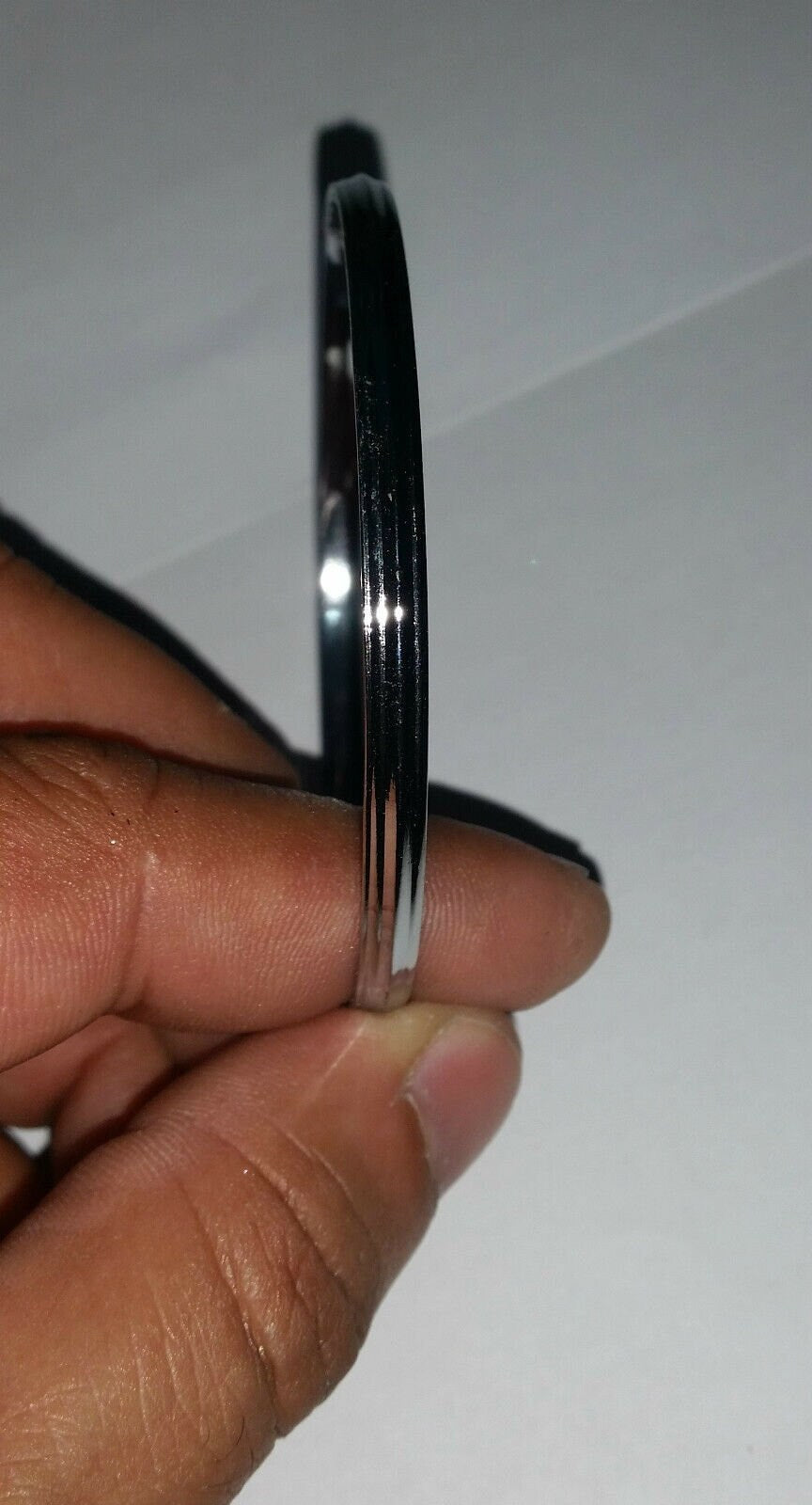 Stunning chrome plated silver tone lines sikh singh kaur khalsa kara r7 kada 5ks