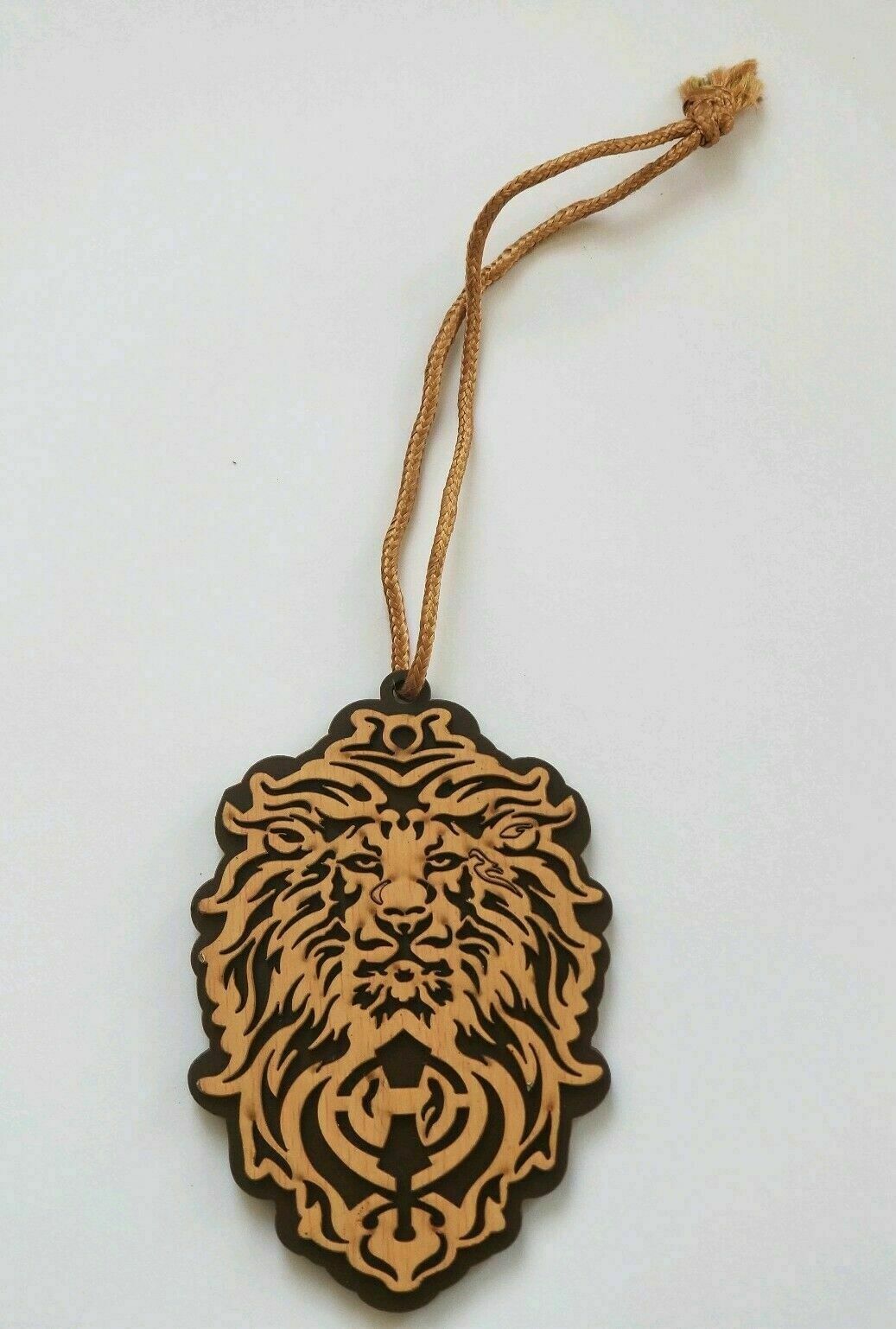 Punjabi Sikh Wooden Lion Khanda Stunning Pendant Evil Protection Car HANGER AAA1