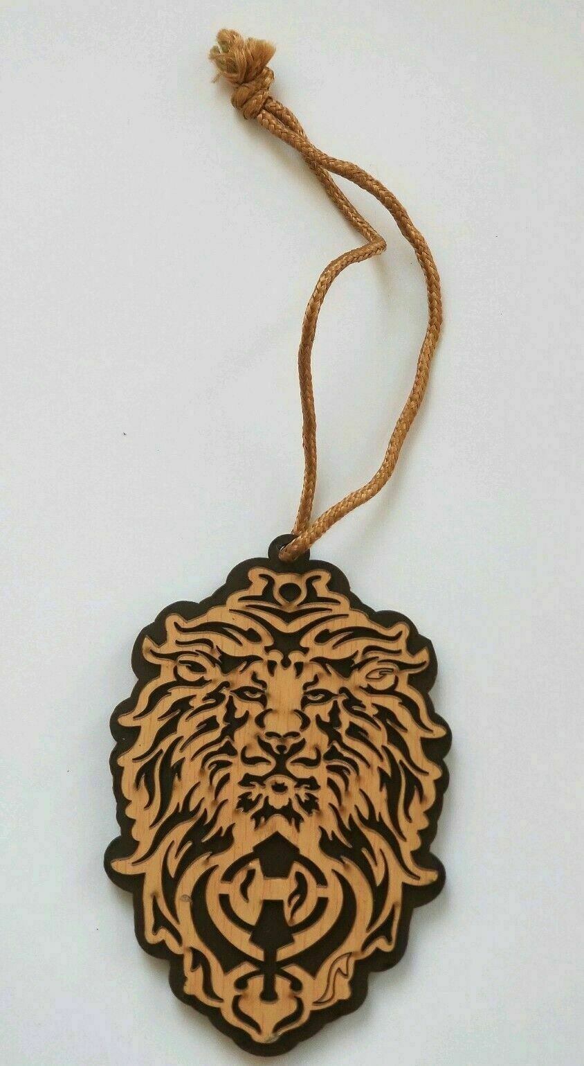 Punjabi Sikh Wooden Lion Khanda Stunning Pendant Evil Protection Car HANGER AAA1