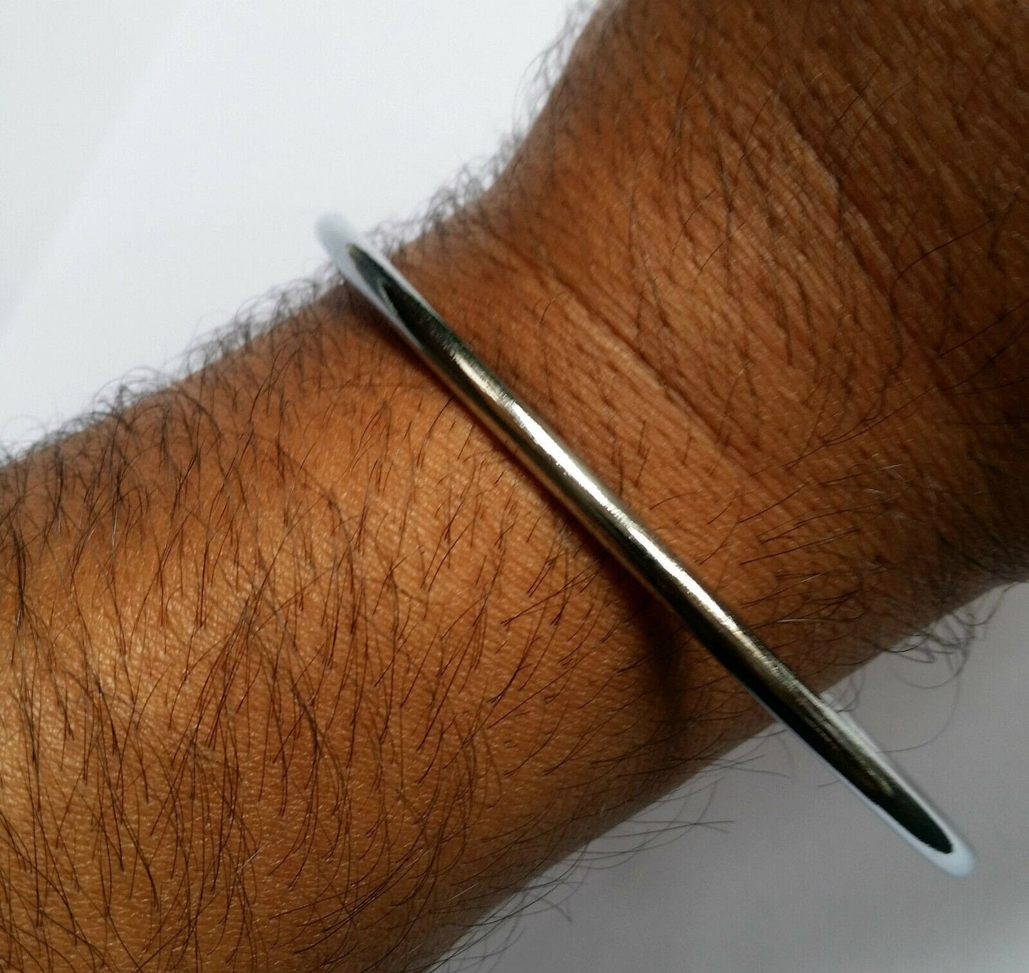 Stunning smooth chrome plated smooth thin sikh singh khalsa kara bracelet kada k