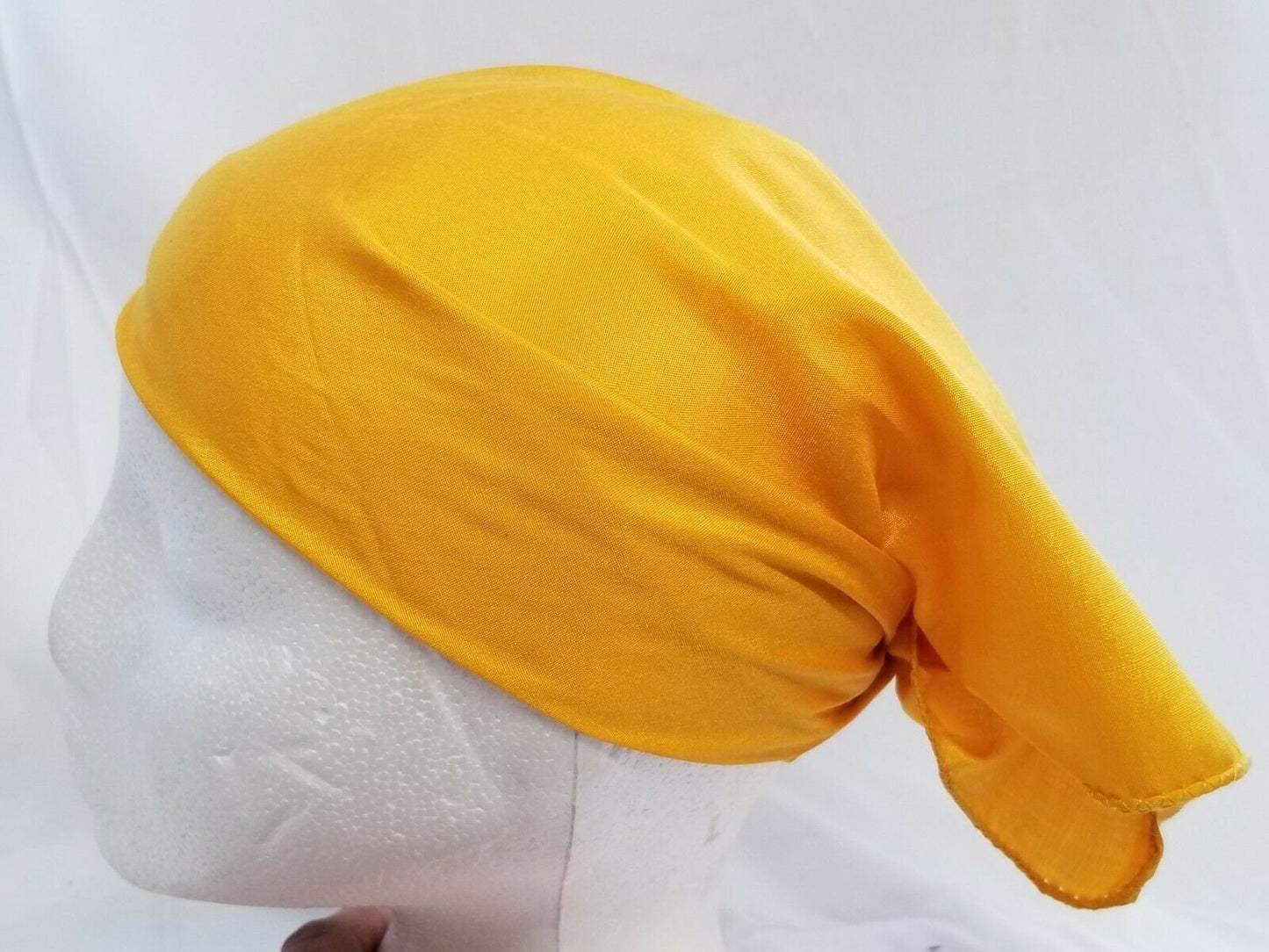 Sikh hindu kaur singh yellow plain bandana head wrap gear wedding marriage rumal