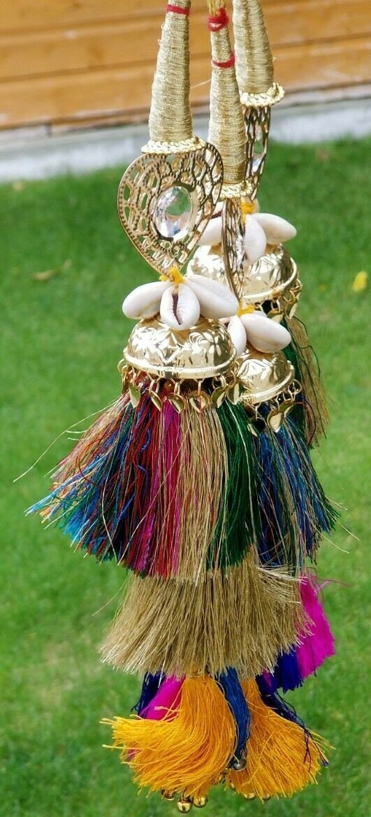 Indian punjabi pranda mehndi jagoo mirror bridal patiala paranda hair braid rrr3