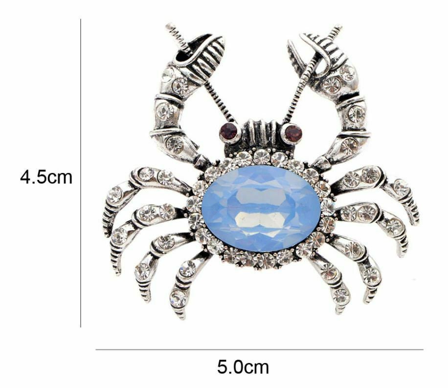 Stunning vintage look silver plated cream crab designer brooch broach pin b55s