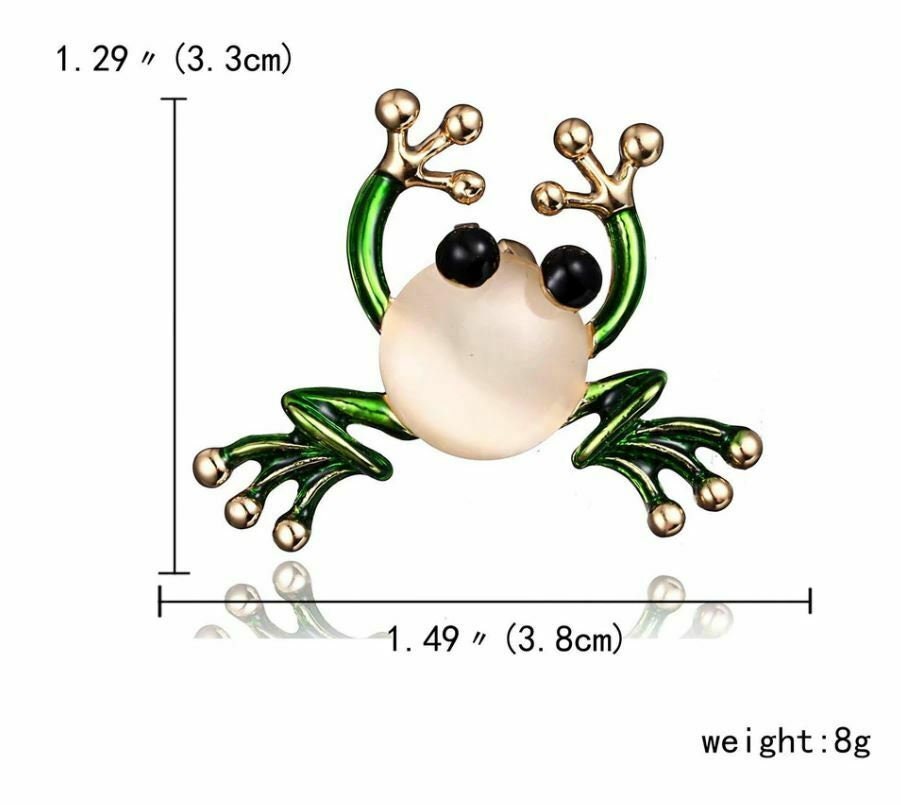 Stunning diamonte gold plated vintage look frog christmas brooch cake pin c10