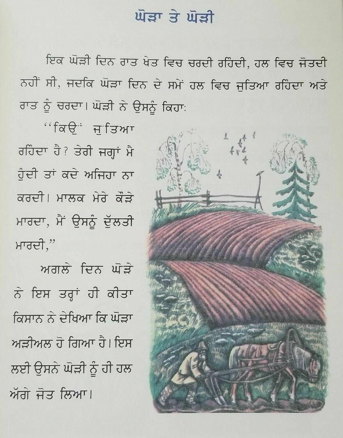 Punjabi reading kids famous leo tolstoy mini moral story book chuhi murga billa