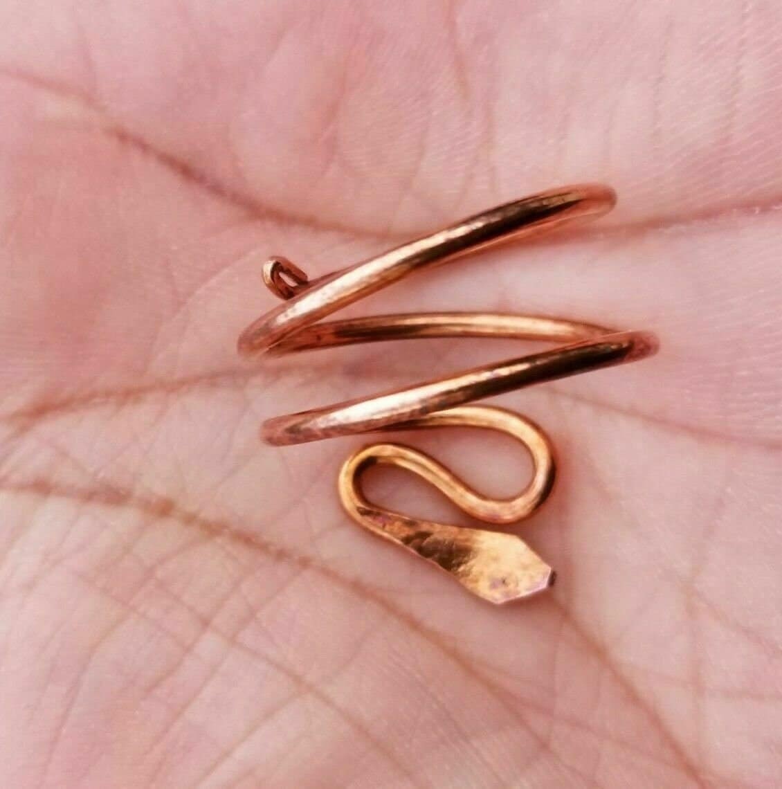 Sadhguru copper smooth snake adjustable ring evil eye protection hindu lucky k