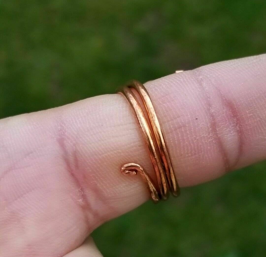 Sadhguru copper smooth snake adjustable ring evil eye protection hindu lucky k