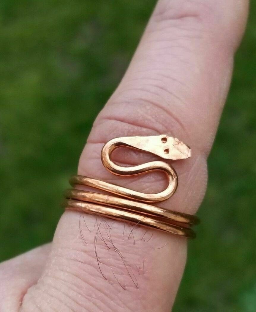 Sadhguru copper smooth snake adjustable ring evil eye protection hindu lucky k