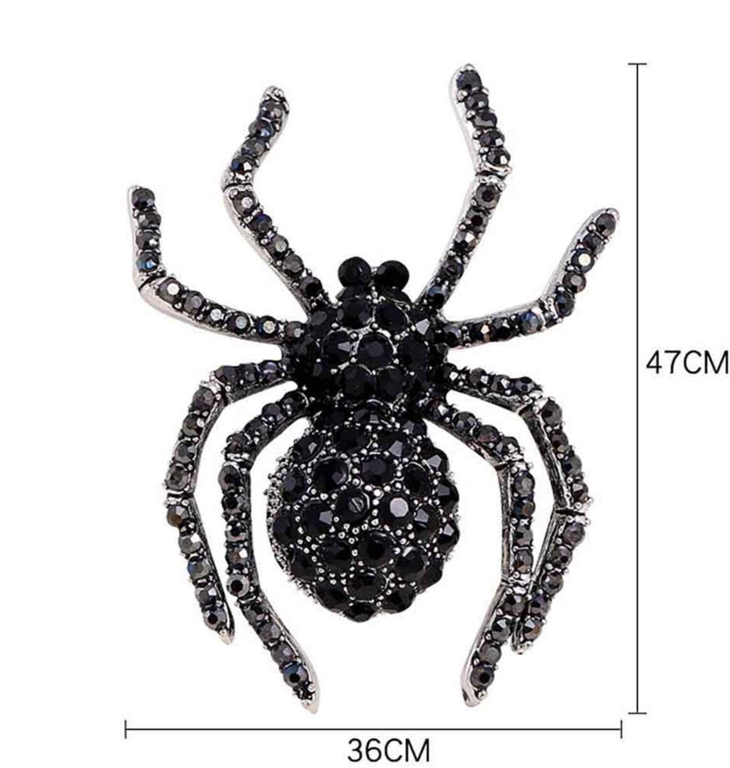 Black widow spider brooch vintage look silver plated suit coat broach pin zy2