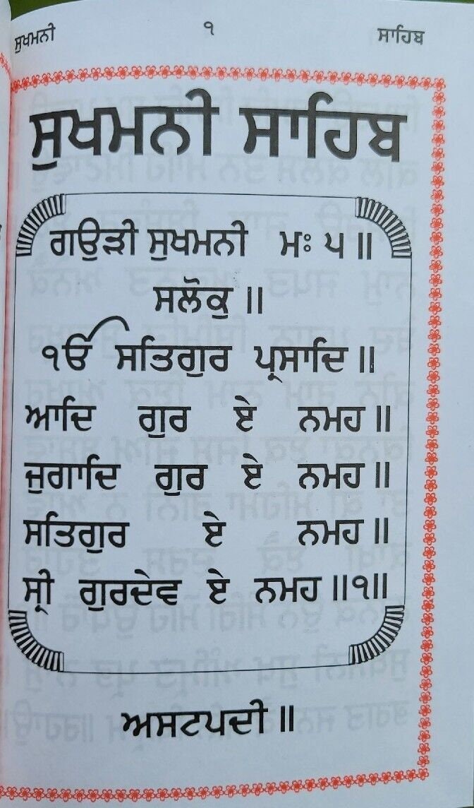 Sikh Sukhmani Bani Gutka Sukhmanee Sahib Punjabi Damdami Taksal Panjabi Book VVV