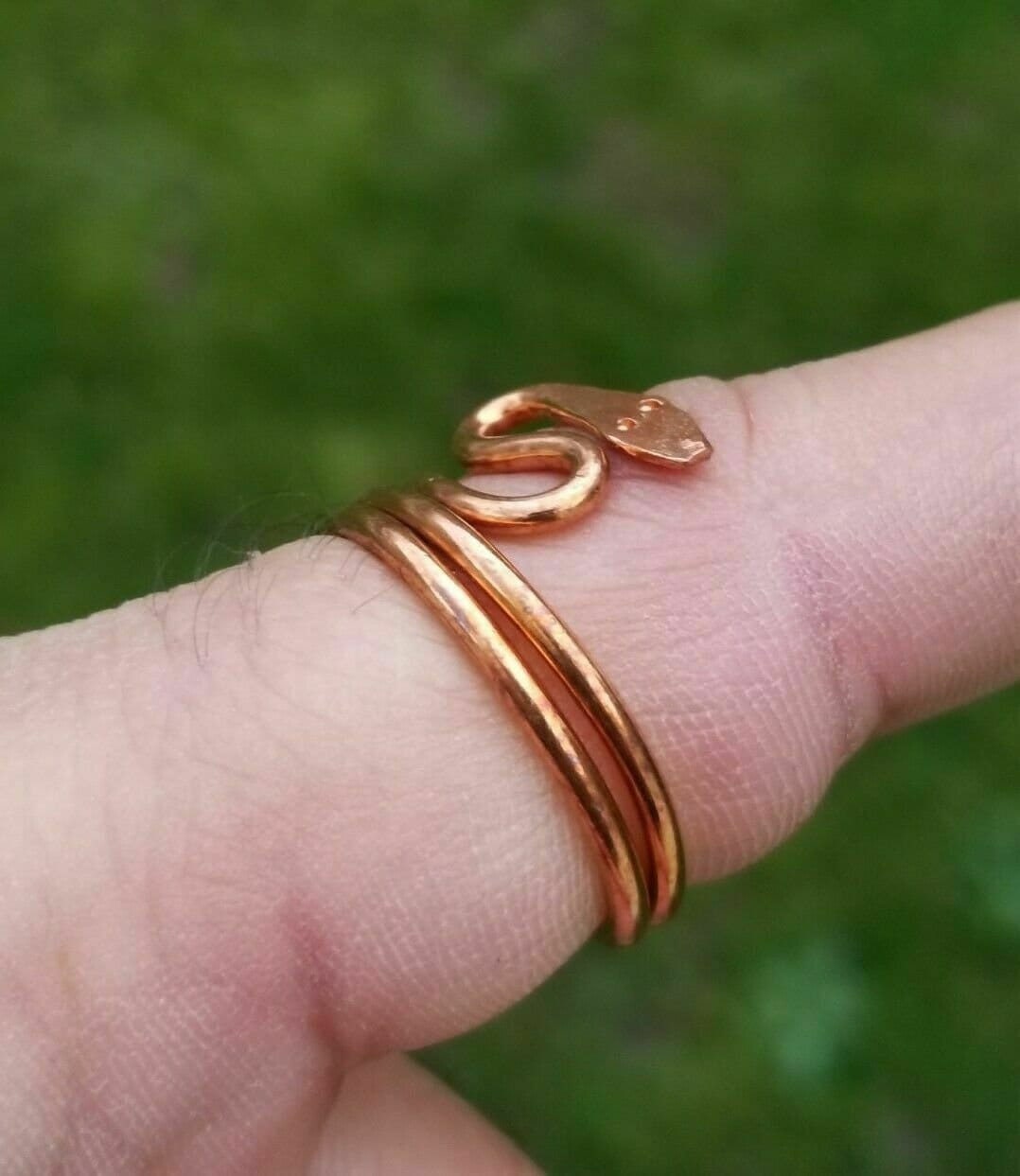 Sadhguru copper smooth snake adjustable ring evil eye protection hindu lucky k