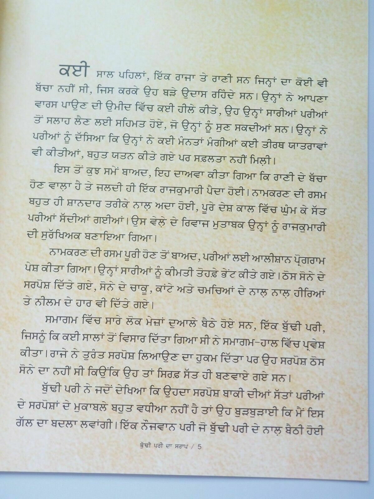 Buddhi Pari Da Saraap Punjabi Learning Reading Kids Story Book Old Fairy's Curse