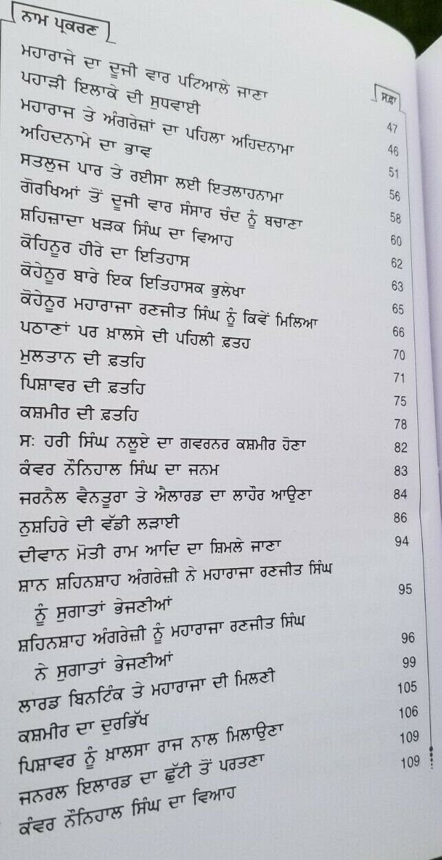 Shere punjab maharaja ranjit singh sikh book baba prem singh punjabi gurmukhi mc