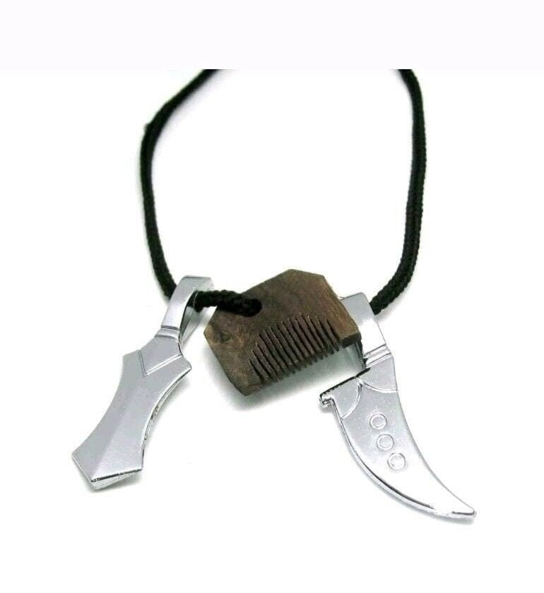 Sikh punjabi singh kaur khalsa stainless steel khanda kirpan comb black thread w