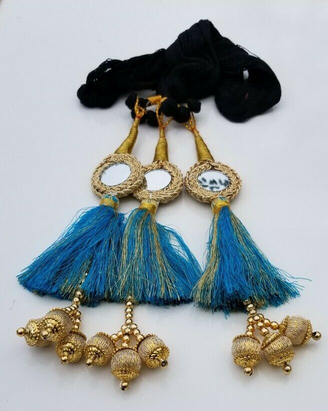 Indian Punjabi Pranda Mehndi Jagoo Mirror Bridal Patiala Paranda Hair Braid H2