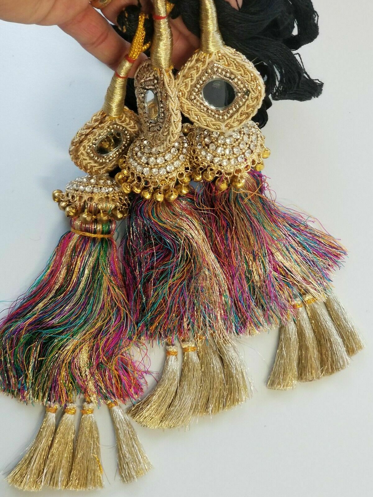 Indian Punjabi Pranda Mehndi Jagoo Mirror Bridal Patiala Paranda Hair Braid A38