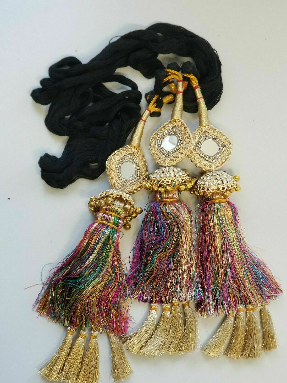 Indian Punjabi Pranda Mehndi Jagoo Mirror Bridal Patiala Paranda Hair Braid A38