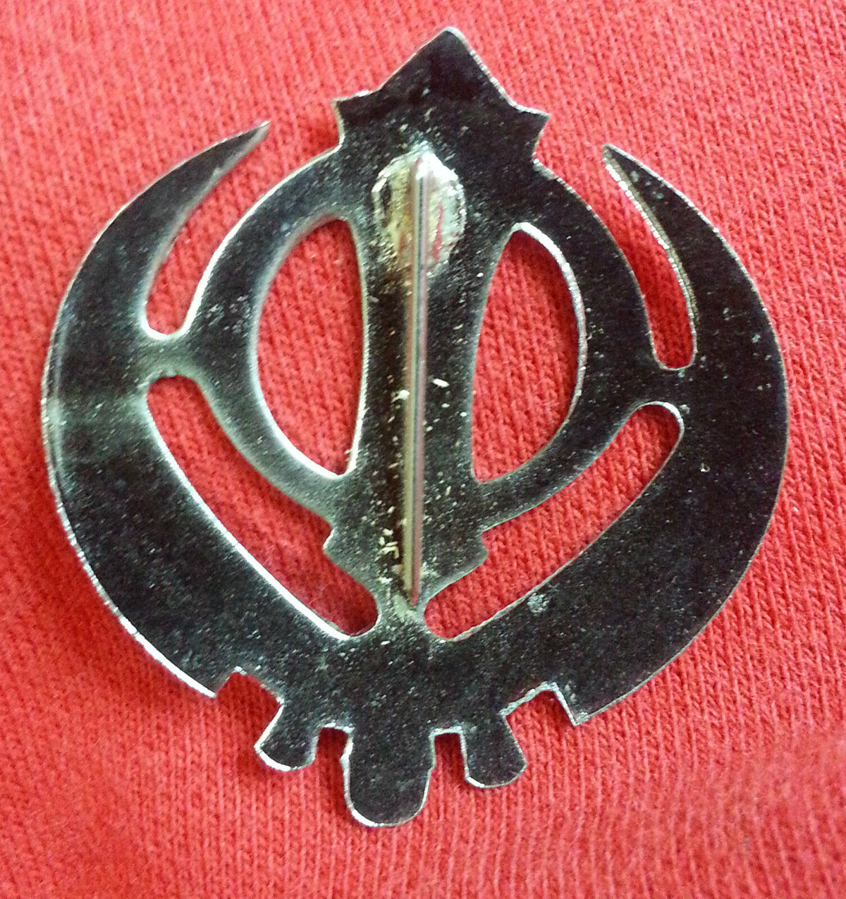 Stunning Chrome Plated Steel SIkh  Khanda Brooch Pin for Singh Turban Patka GIFT