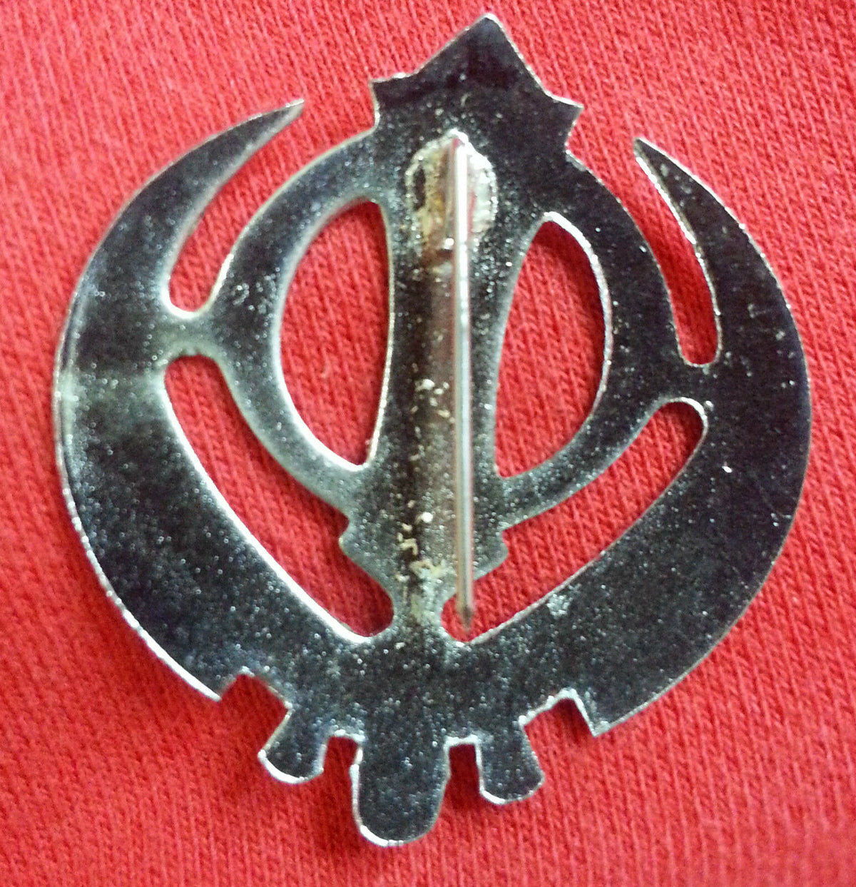 Stunning Chrome Plated Steel SIkh  Khanda Brooch Pin for Singh Turban Patka GIFT