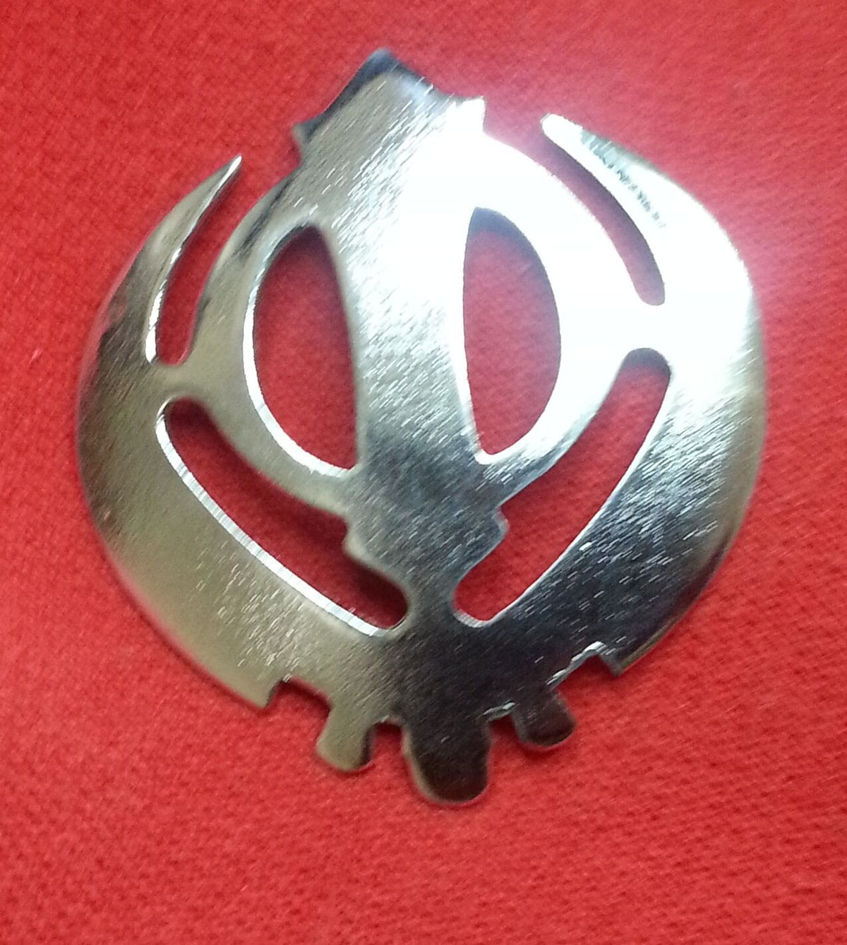 Stunning Chrome Plated Steel SIkh  Khanda Brooch Pin for Singh Turban Patka GIFT