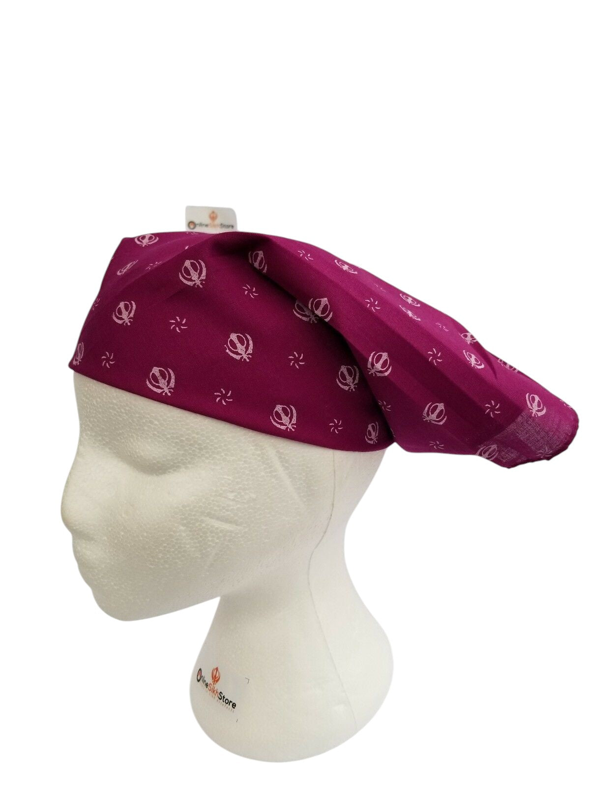 Purple Khanda Rumal Sikh Head Wrap Bandana Punjabi Cotton Cloth Handkerchief UK