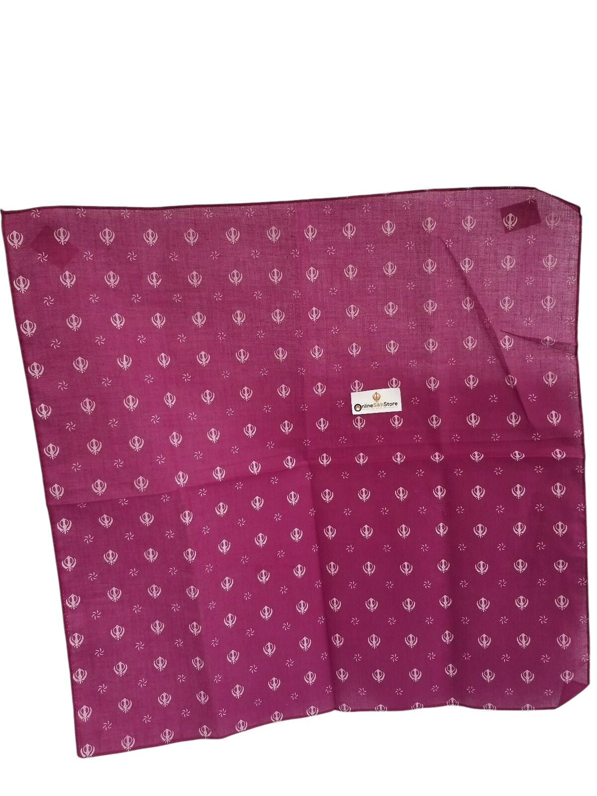 Purple Khanda Rumal Sikh Head Wrap Bandana Punjabi Cotton Cloth Handkerchief UK