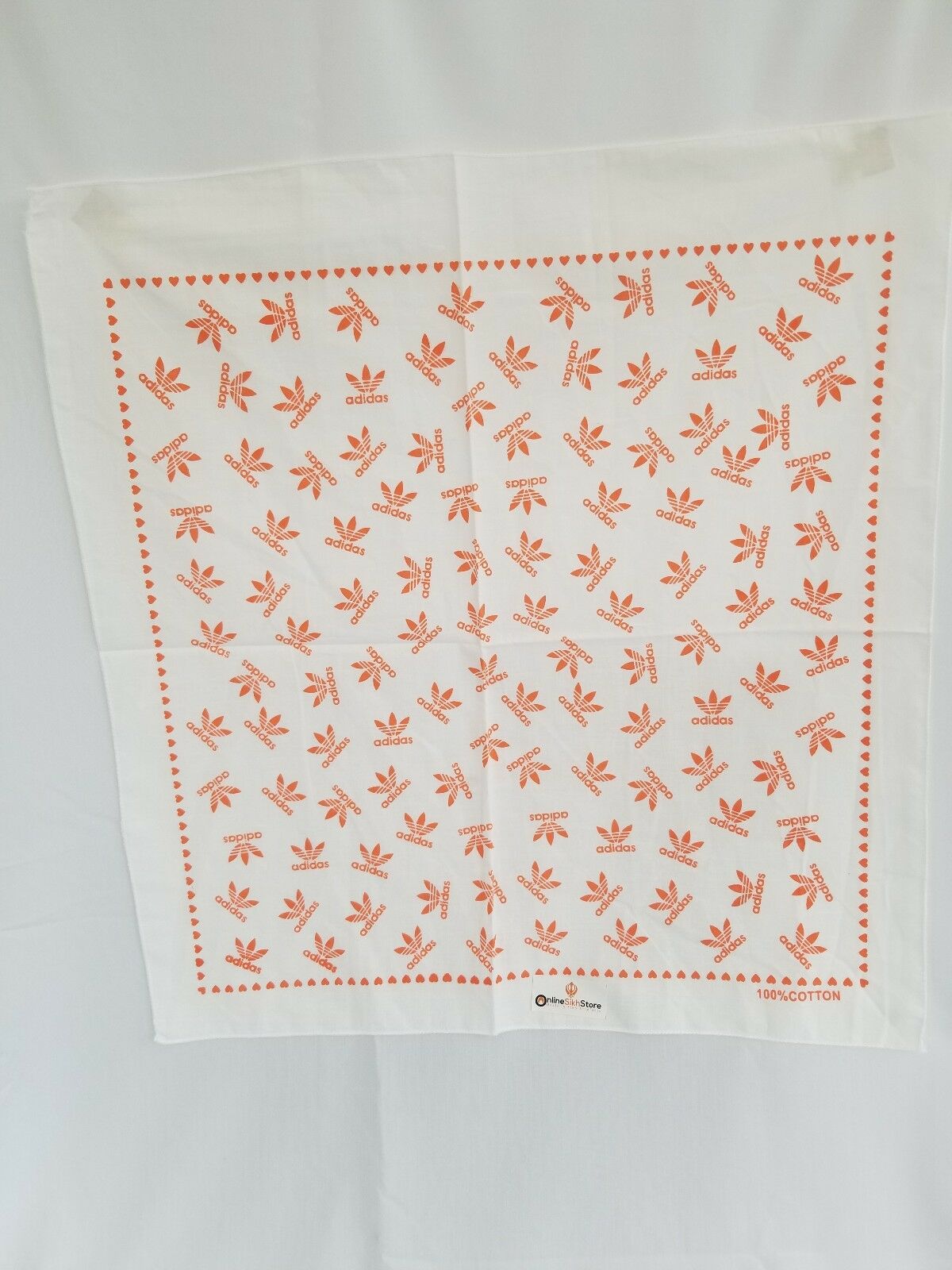 Sikh Hindu Muslim Orange Print bandana Head Wrap Gear Rumal Handkerchief Gift