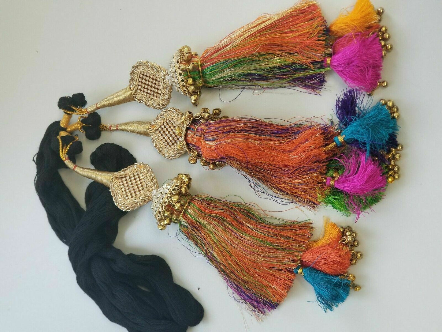 Indian Punjabi Pranda Mehndi Jagoo Charms Bridal Patiala Paranda Hair Braid A20