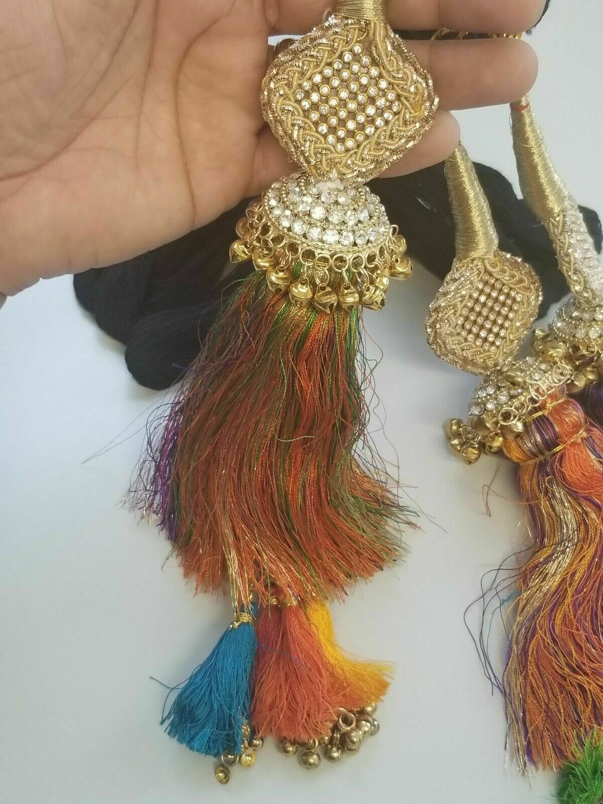 Indian Punjabi Pranda Mehndi Jagoo Charms Bridal Patiala Paranda Hair Braid A20