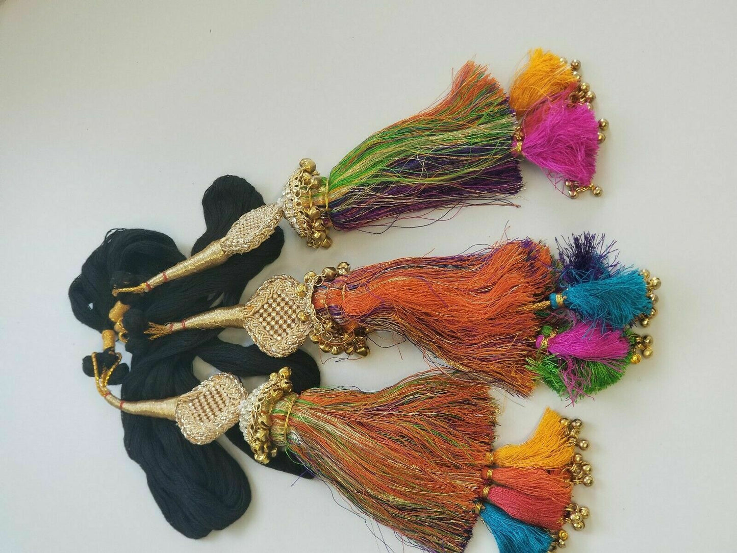 Indian Punjabi Pranda Mehndi Jagoo Charms Bridal Patiala Paranda Hair Braid A20