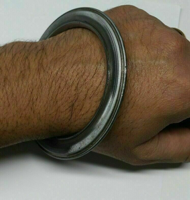 Mool Mantar Kara Bangle Singh Kaur Khalsa Chakri Kada Sikh Kada - Pure Iron G14B