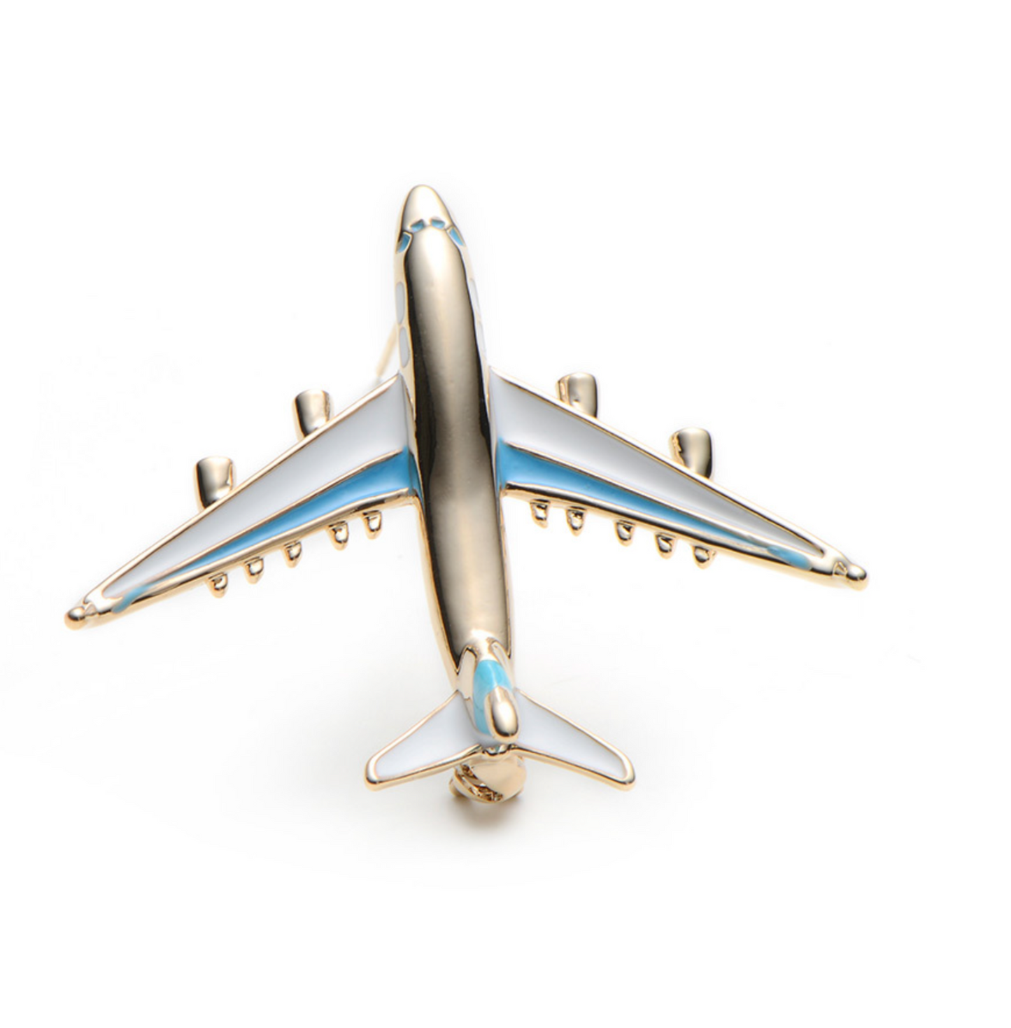 Aeroplane Brooch Vintage Look Queen Pilot Broach Gold Plated Crew Pin K39 New