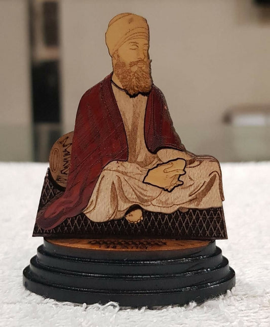 Sikh Guru Teg Bahadur Ji Wooden Photo Portrait Desktop Stand Religious Gift C5