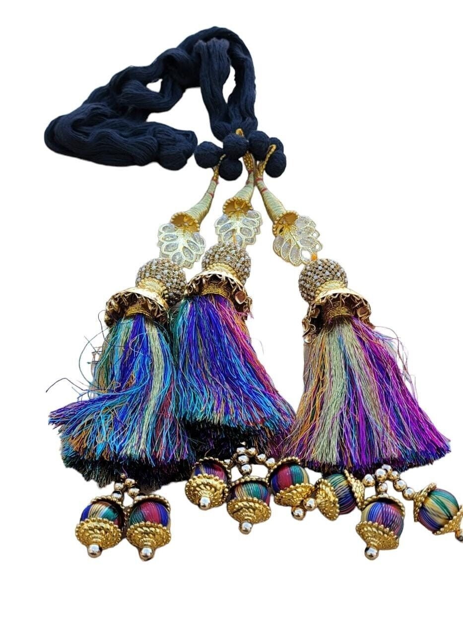 Panjabi Paranda mehndi Jaago bridal DJ Patiala parandi Indian hair braid dori TT7R handmade bollywood design latkans