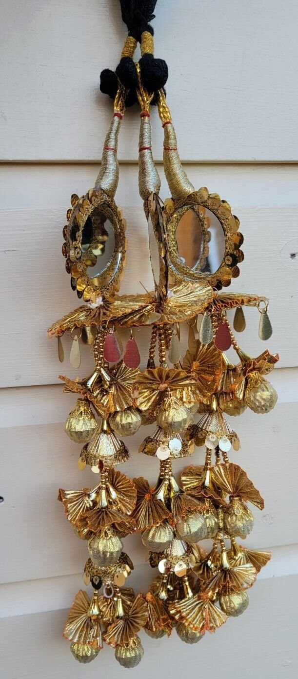 Indian punjabi parandi mehndi jaago mirror bridal patiala paranda hair braid ii5R