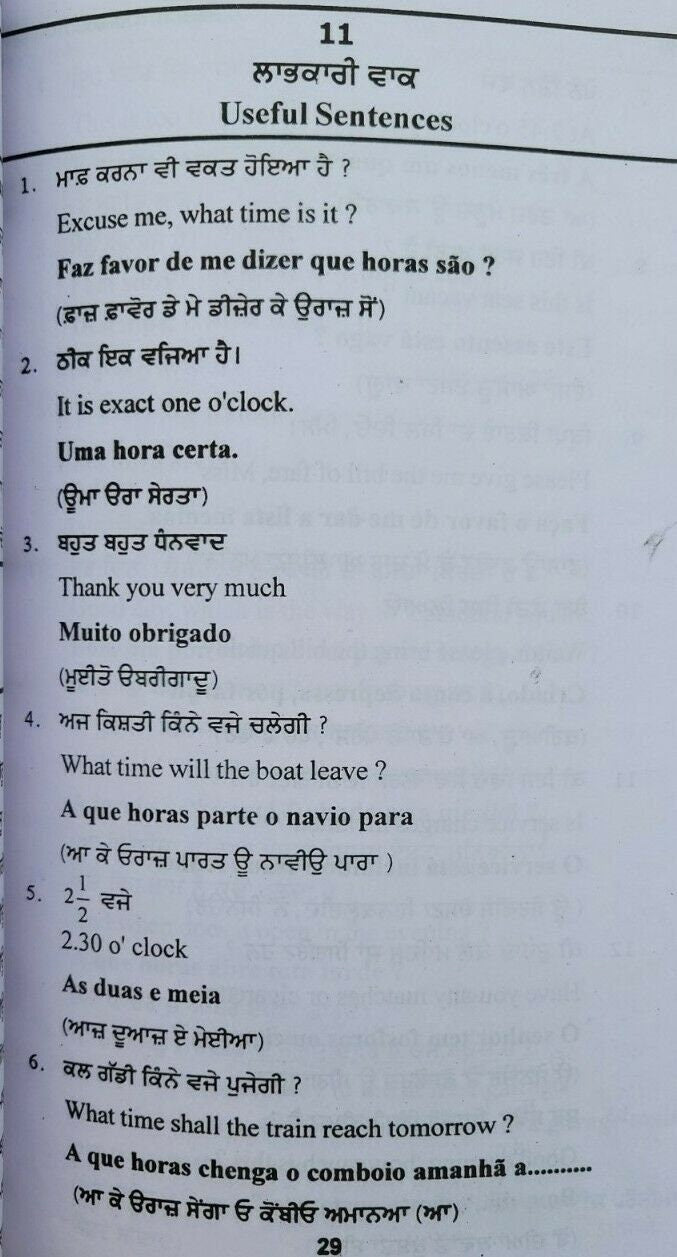 Teach Yourself Portuguese in 60 Days Punjabi English Course Book Learn easy MA