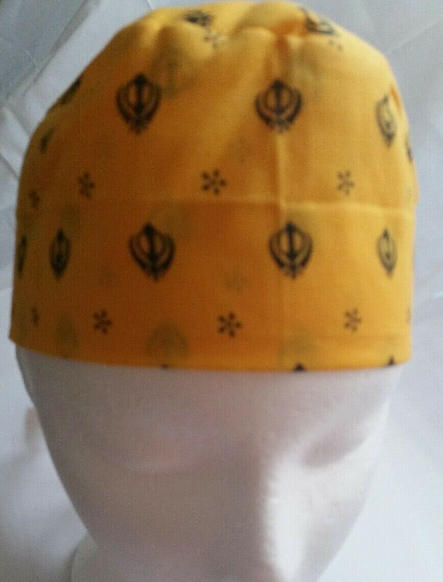 Kesari Khalsa Baby Patka Sikh Kids Turban Infant Head Wrap Khanda Orange Gift MJO Punjabi Pathka bandana