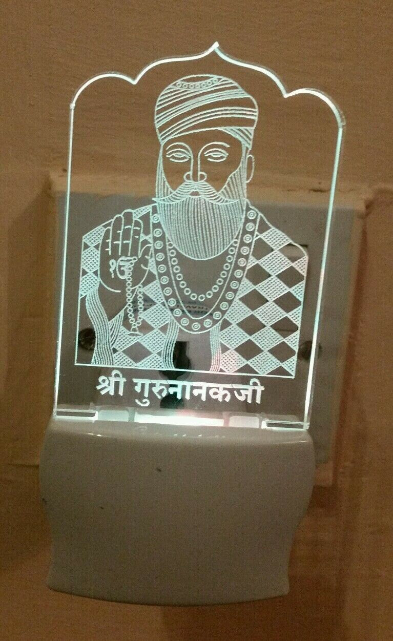 Led guru nanak night light lamp colour changing soft light religious sikh gift