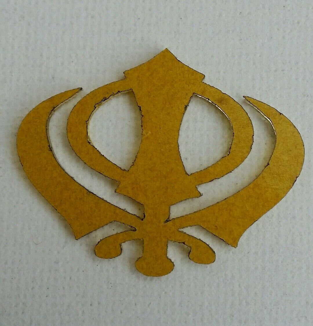 Sikh punjabi small golden khanda singh khalsa acrylic adhesive back sticker gift