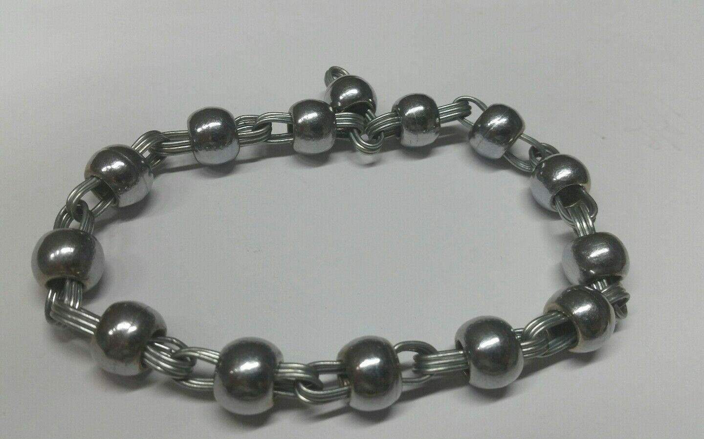 Chrome Plated Steel Meditation Simarna Bracelet Sikh Mala Beads praying Talisman