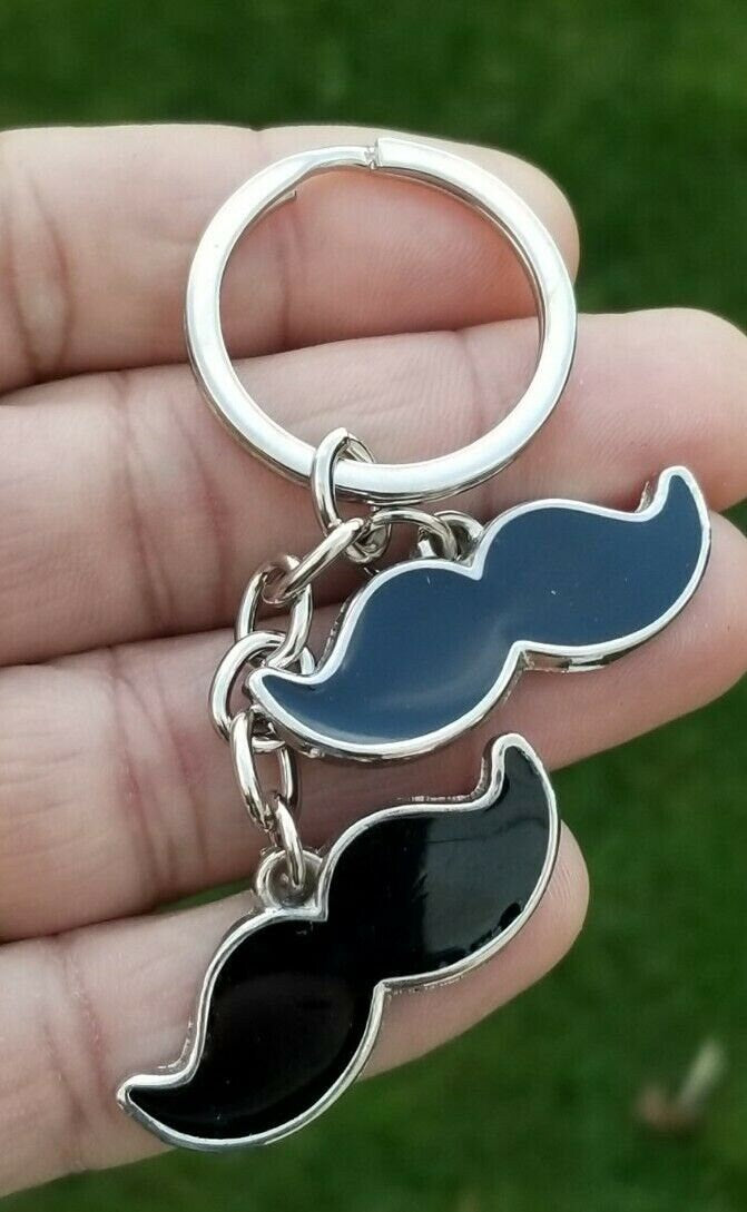Sikh punjabi moustache key chain singh kaur khalsa stainless steel keyring pp2