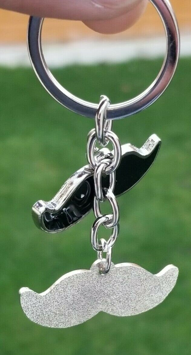 Sikh punjabi moustache key chain singh kaur khalsa stainless steel keyring pp2