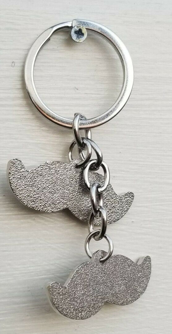 Sikh punjabi moustache key chain singh kaur khalsa stainless steel keyring pp2