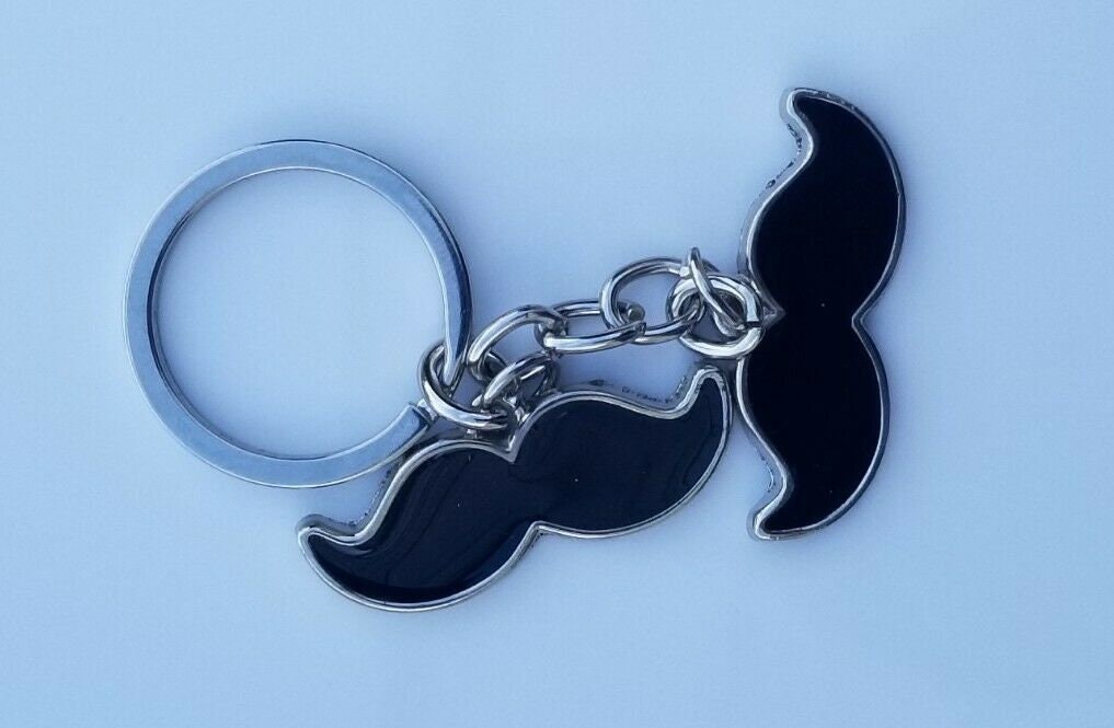 Sikh punjabi moustache key chain singh kaur khalsa stainless steel keyring pp2