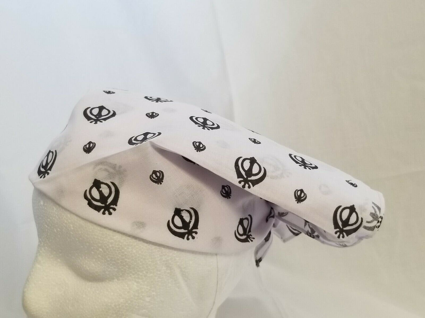 Sikh punjabi singh kaur white khalsa khandas bandana head wrap gear rumal za6