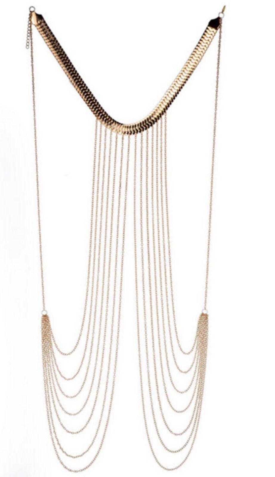 Sexy Tassel necklace gold plated celebrity snake kinky design vintage look ggg68