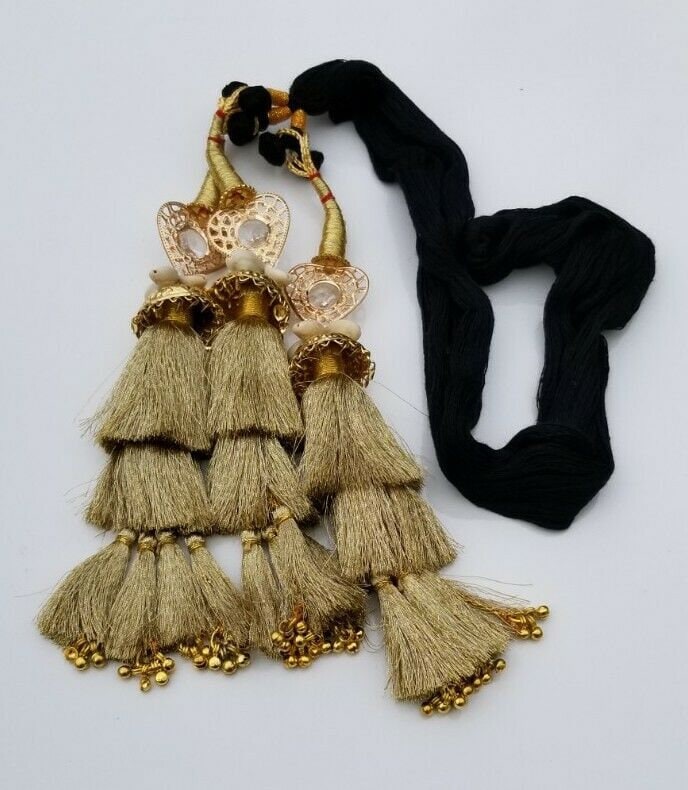 Indian punjabi pranda mehndi jagoo mirror bridal patiala paranda hair braid rrr4