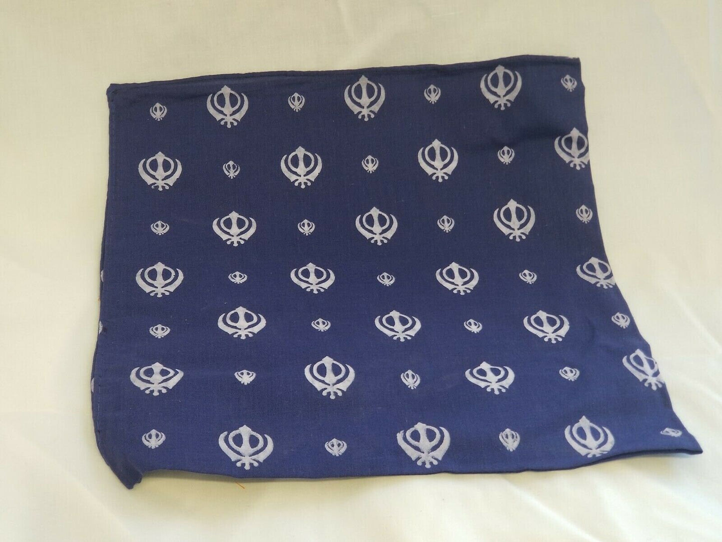 Sikh punjabi singh kaur blue khalsa khandas bandana head wrap gear rumal hankie